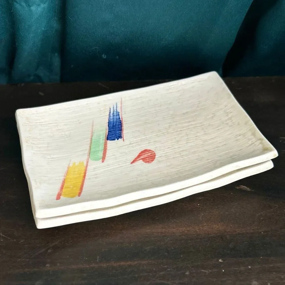 Set of 2 80’s Styling Ceramic Sushi Serving Platters